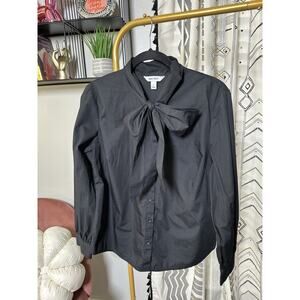 Nine West Bow Button Up Size Large